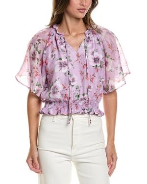 Cece Ruffle Raglan Top - Red