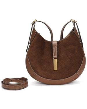 Tiffany & Fred Paris Suede & Leather Hobo Bag - Brown