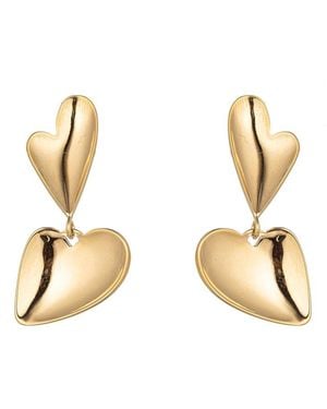 Eye Candy LA Mae Heart Dangle Earrings - Metallic