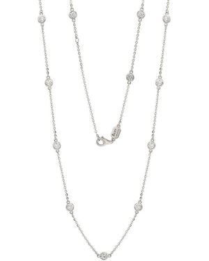 Suzy Levian 14k 0.80 Ct. Tw. Diamond Station Necklace - White