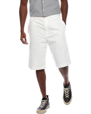 Lanvin Wave Embroidered Denim Short - White