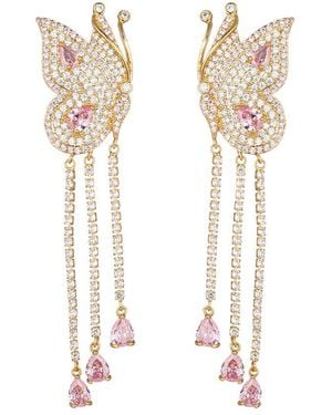 Eye Candy LA Cz Butterfly Dangle Earrings - White