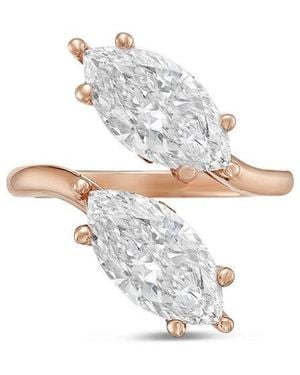 Diana M. Jewels Diana M. 18K Rose.00 Ct. Tw. Two-Stone Ring - White