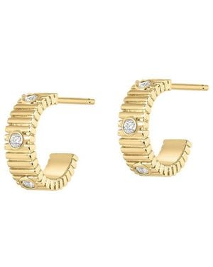 Electric Picks 14K Plated Cz Cornelia Huggie Hoops - Metallic