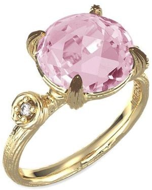 Reiss 14k 3.17 Ct. Tw. Diamond & Rose Quartz Cocktail Ring - Pink