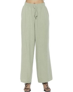 Alexia Admor Xila Linen-Blend Wide Leg Pant - Green