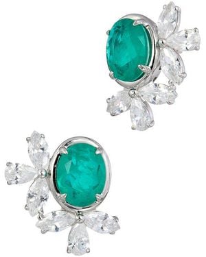 Savvy Cie Cz Stud Earrings - Blue