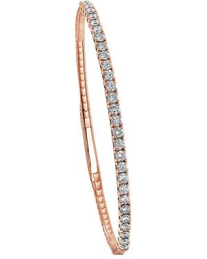 Sabrina Designs 14k Rose Gold 1.71 Ct. Tw. Diamond Flexible Bangle Bracelet - White