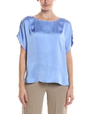 NIC+ZOE Day Gloss Woven T-Shirt - Blue