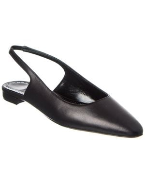 Manolo Blahnik Sawra Leather Slingback Flat - Black