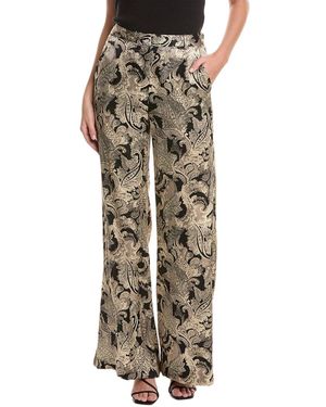L'Agence Pilar Wide Leg Silk Pant - Metallic