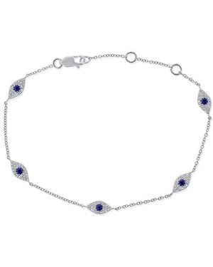 Sabrina Designs 14K 0.45 Ct. Tw. Diamond & Sapphire Evil Eye Bracelet - Natural
