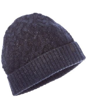 Vince Donegal Cable Cuffed Cashmere Hat - Blue