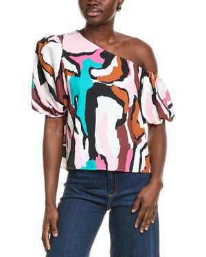 CROSBY BY MOLLIE BURCH Palmer Linen-Blend Top - Blue