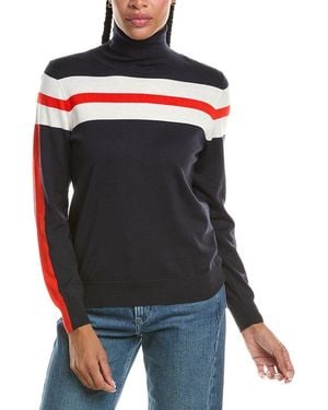 N.Peal Cashmere Stripe Roll Neck Cashmere-Blend Jumper - Black