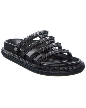 Christian Louboutin Pyra Hallulila Waxed Leather Sandal - Black