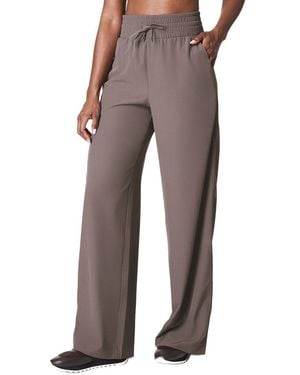 Spanx On The Move Wide Leg Pant - Brown