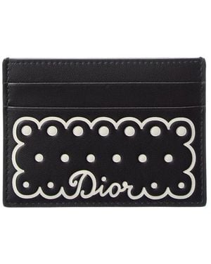 Dior Line Small Leather Card Holder - Black