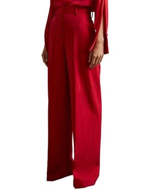Reiss Anna Tux Wide Leg Wool-Blend Trouser - Red