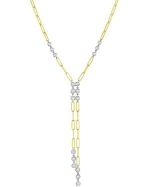 Jewels by Viomo 14K Two-Tone 1.52 Ct. Tw. Diamond Paperclip Necklace - Metallic