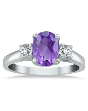Gem Spark 14K 1.58 Ct. Tw. Diamond & Amethyst Ring - Multicolour