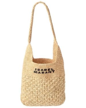 Isabel Marant Logo Raffia Tote - Metallic