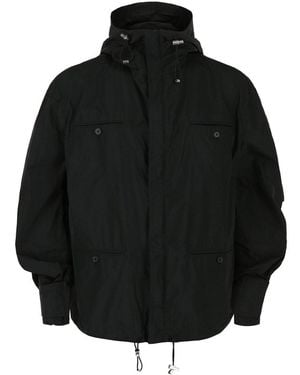 Ferragamo Hooded Windbreaker Jacket - Black