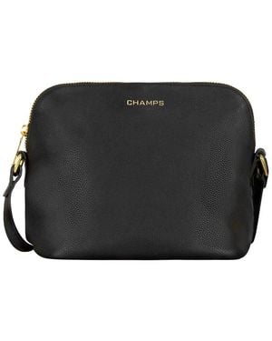 CHAMPS Gala Leather Shoulder Bag - Black