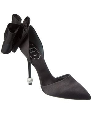 Roger Vivier D'Orsay Papillon Satin Pump - Black