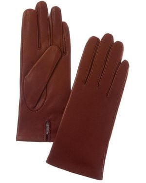 Sofiacashmere Sofiacashmere Classic Cashmere-Lined Nappa Leather Gloves - Red