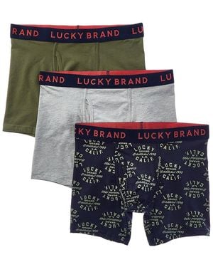 Lucky Brand 3Pk Stretch Boxer Brief - Blue