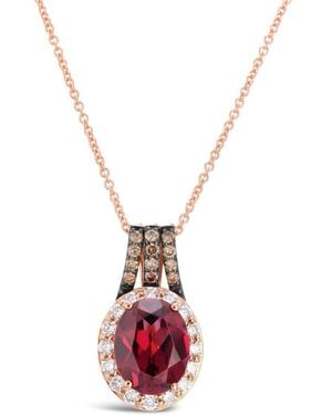 Le Vian Le Vian 14K 2.02 Ct. Tw. Diamond & Rhodolite Pendant Necklace - Pink