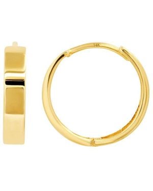 MaxColor 14K Huggie Earrings - Metallic