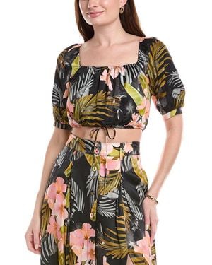 FAVORITE DAUGHTER The Anywhere With You Silk-Blend Top - Black
