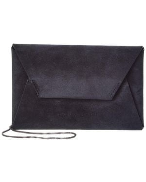 Brunello Cucinelli Suede Shoulder Bag - Blue