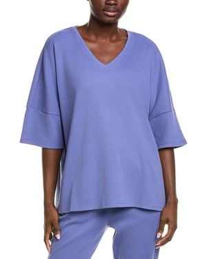 Natori Tranquility V-Neck Top - Blue