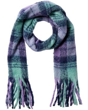 La Fiorentina Plush Fringe Scarf - Blue