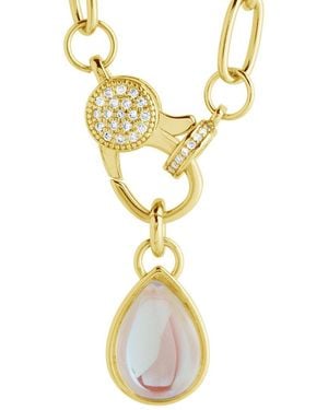 Sterling Forever 14K Plated Cz Tay Necklace - Metallic