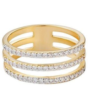 Adornia 14K Plated Cz Triple Band Ring - White