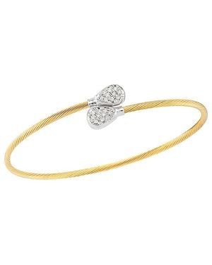 Reiss 14K 0.18 Ct. Tw Diamond Wire Bangle - White