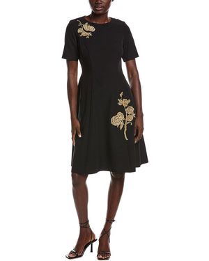 Rene Ruiz Embroidered Cocktail Dress - Black