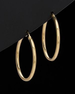Italian Gold 18K Polished Hoops - Black