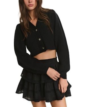LoveShackFancy Avignon Wool & Cashmere-Blend Crop Cardigan - Black