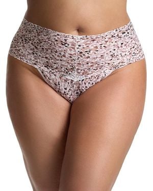 Hanky Panky Printed Plus Size Retro Thong - Brown