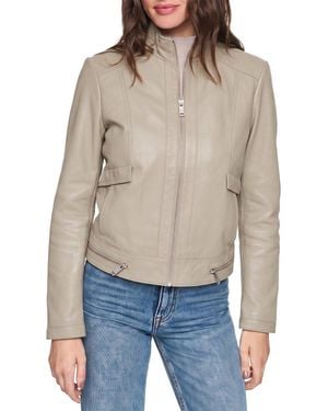 Andrew Marc Rowan Leather Coat - Natural