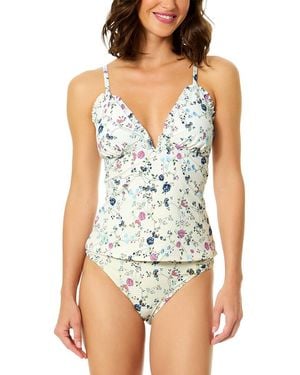 Cece Ruffle V-Wire Tankini - Blue