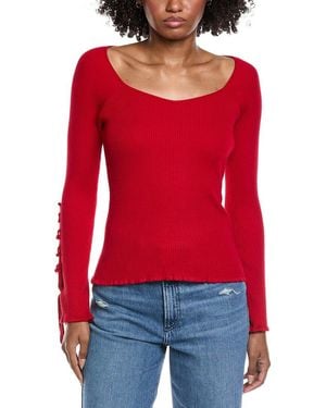 Laundry by Shelli Segal Tie Sleeve Sweater - Red
