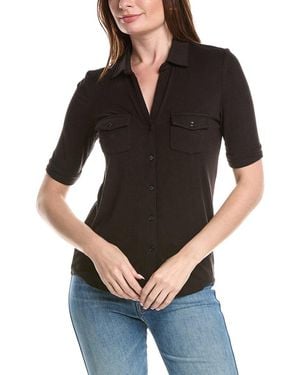 Tahari Elbow Sleeve Shirt - Black