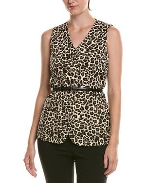 Anne Klein Long Five Button Vest - Black