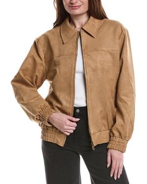 Endless Rose Faux Suede Work Jacket - Brown